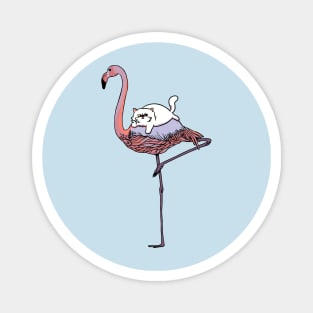 Flamingo and persian cat Magnet